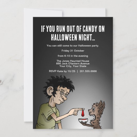 Als je geen snoep meer hebt tijdens Halloween Kaart (Voorkant)