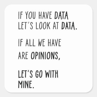 Als je gegevens hebt, laten we naar die gegevens k vierkante sticker