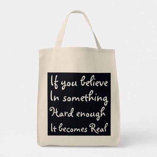 Als je gelooft in iets-bag tote bag (Achterkant)