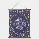 Als je gelooft - Mattheüs 21:22 Hangend Wandkleed (Voorkant)