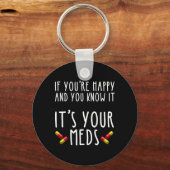 Als je gelukkig bent en je weet dat het je eigen m sleutelhanger (Achterkant)