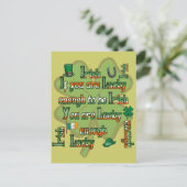 Als je genoeg geluk hebt om Iers te zijn Briefkaart (Staand voorkant)