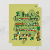 Als je genoeg geluk hebt om Iers te zijn Briefkaart (Voorkant / Achterkant)