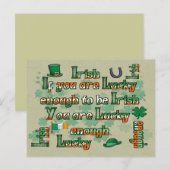 Als je genoeg geluk hebt om Iers te zijn Briefkaart (Voorkant / Achterkant)