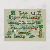 Als je genoeg geluk hebt om Iers te zijn Briefkaart (Voorkant)
