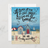 Als je genoeg geluk hebt om in het strand te leven briefkaart (Voorkant / Achterkant)