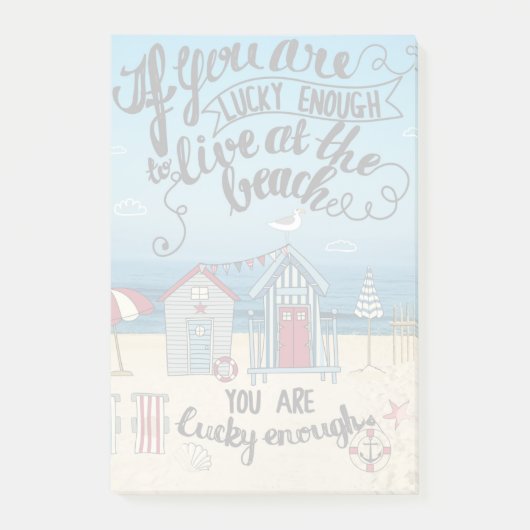 Als je genoeg geluk hebt om in het strand te leven post-it® notes (Voorkant)