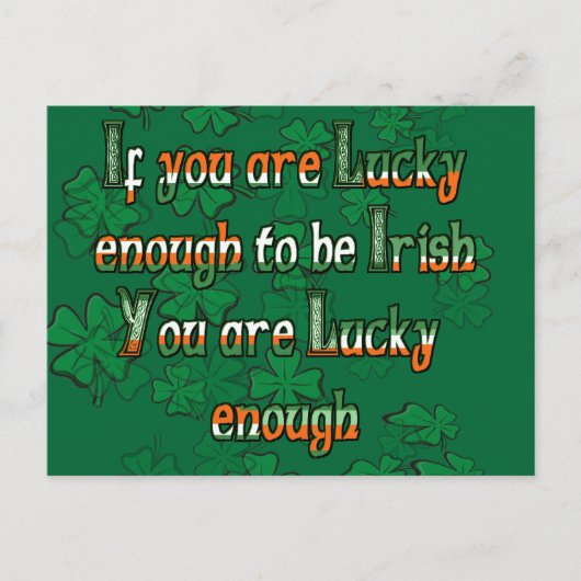Als je genoeg hebt om Iers te zijn Briefkaart (Voorkant)