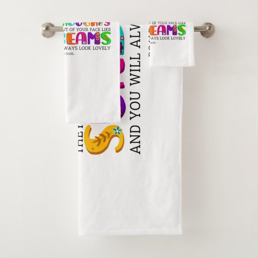 Als je goede gedachten hebt, zullen ze uitblinken bad handdoek (Insitu)