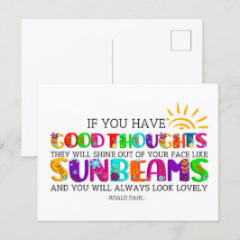 Als je goede gedachten hebt, zullen ze uitblinken briefkaart