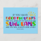 Als je goede gedachten hebt, zullen ze uitblinken briefkaart (Voorkant)