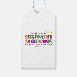 Als je goede gedachten hebt, zullen ze uitblinken cadeaulabel