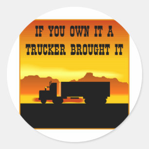 Als je het bezit hebt van een trucker, heb je het  ronde sticker