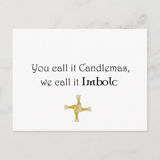 Als je het Candlemas noemt, noemen we het Imbolc Briefkaart (Voorkant)