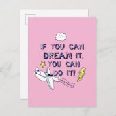 Als je het droomt, kan je het doen briefkaart (Voorkant / Achterkant)