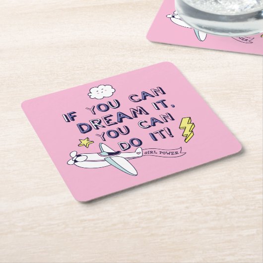 Als je het droomt, kan je het doen kartonnen onderzetters (Schuin)
