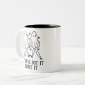 Als je het hebt, achtervolg het - Schattige spookp Tweekleurige Koffiemok (Voorkant links)