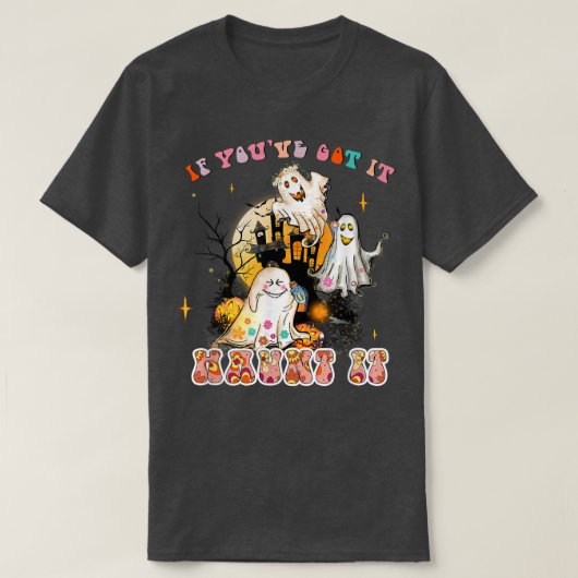 Als je het hebt, is het Floral Ghost Hippe Hallo. T-shirt (Design voorkant)