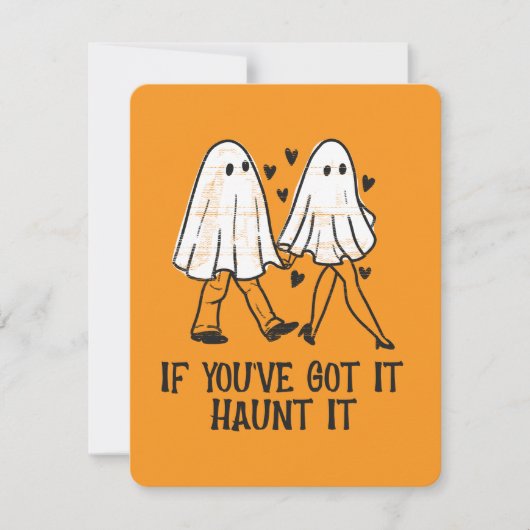 Als je het hebt, pronk ermee – Schattig spookkoppe Feestdagenkaart (Voorkant)