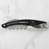 Als je het in twijfel trekt. Elegant Monogram Kurk Kurkentrekker (Achterkant)