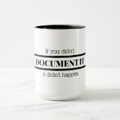 Als je het niet documenteerde, gebeurde het niet. mok (Midden)