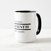 Als je het niet documenteerde, gebeurde het niet. mok (Voorkant rechts)