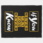 Als je het nooit probeert, weet je het nooit fleece deken (Voorkant (Horizontaal))
