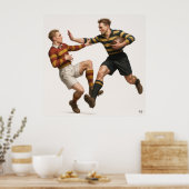 Als je hoog gaat - Vintage Rugby Print (Keuken)