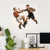 Als je hoog gaat - Vintage Rugby Print (Thuiskantoor)