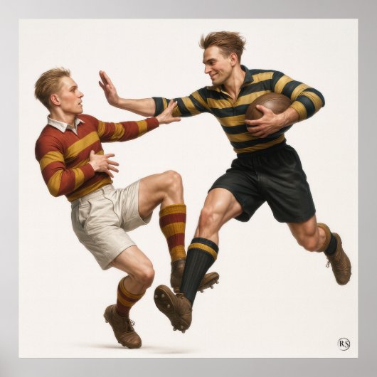 Als je hoog gaat - Vintage Rugby Print (Voorkant)