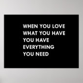 Als je houdt van wat je hebt, heb je alles poster (Voorkant)
