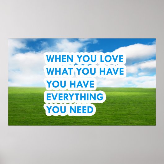 Als je houdt van wat je hebt poster (Voorkant)