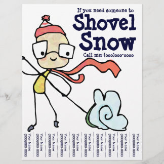 Als je iemand nodig hebt om sneeuw op te schoppen. flyer