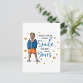 Als je iemand zonder glimlach ziet feestdagenkaart (Staand voorkant)