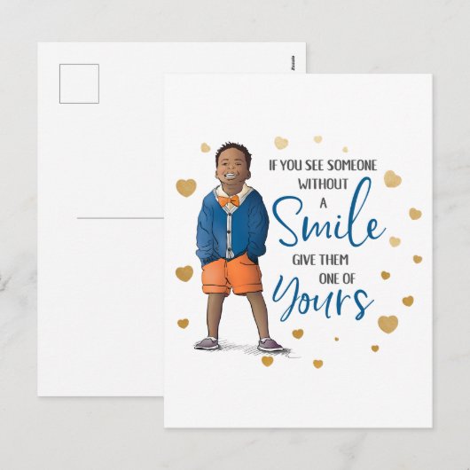 Als je iemand zonder glimlach ziet feestdagenkaart (Voorkant / Achterkant)