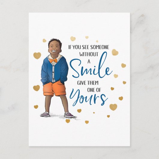 Als je iemand zonder glimlach ziet feestdagenkaart (Voorkant)