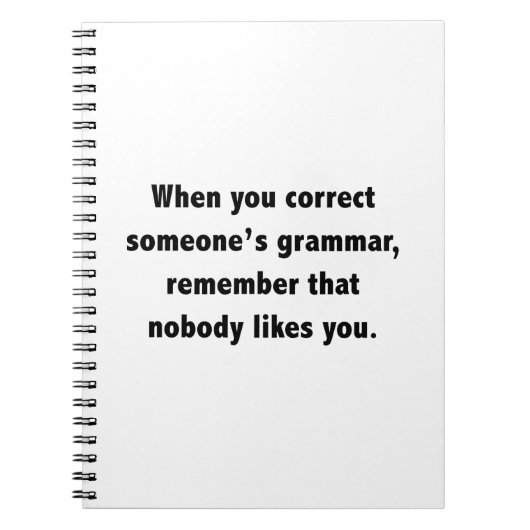Als je iemands Grammar corrigeert Notitieboek (Voorkant)