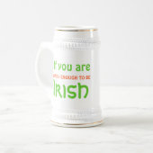 Als je Ierse Lucky bent, genoeg Shamrock drink Bierpul (Voorkant links)