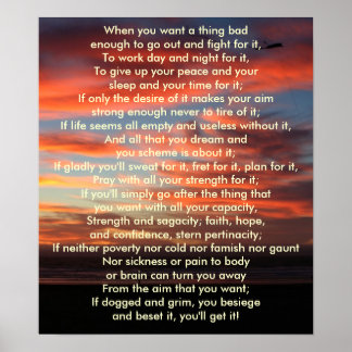 Als je iets alleen maar wilt poster