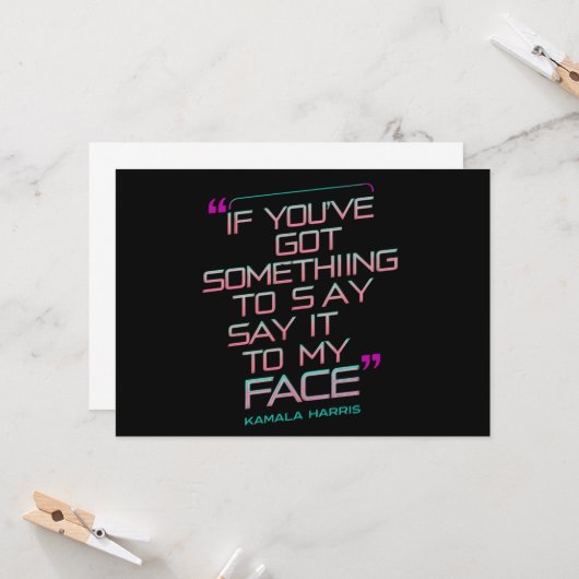 Als je iets te zeggen hebt in mijn gezicht kaart (Voorkant / Achterkant in situ)