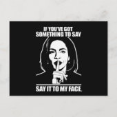 Als je iets te zeggen hebt tegen mijn gezicht briefkaart (Voorkant)
