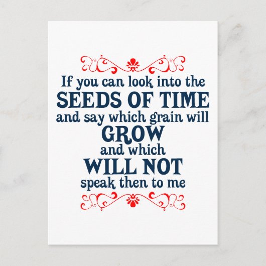 Als je in de Seeds of Time kunt kijken Briefkaart (Voorkant)