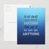 Als je in het begin niet grappig bent briefkaart (Voorkant / Achterkant)