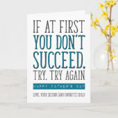 Als je in het begin niet succesvol bent, grappige kaart (Gele Bloem)