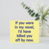 Als je in mijn roman zat feestdagenkaart (Staand voorkant)