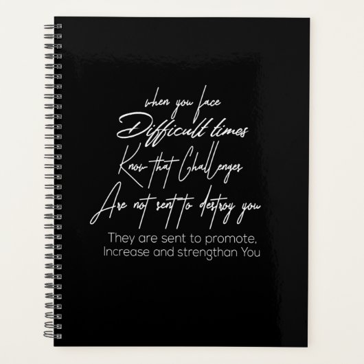 als je in moeilijke tijden bent , weet je dat de u planner (Voorkant)