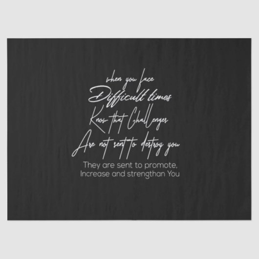 als je in moeilijke tijden bent , weet je dat de u tissuepapier (Voorkant)