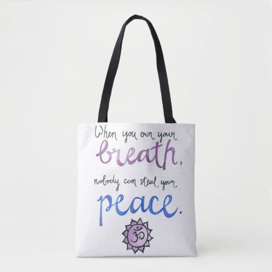 Als je je adem hebt... Yoga Bag Tote Bag (Voorkant)