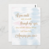 Als je je door mijn ogen kunt zien briefkaart (Voorkant / Achterkant)