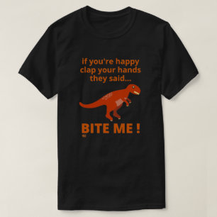 "ALS JE JE HANDEN HEBT AFGEHAALD" grappige dinosau T-shirt